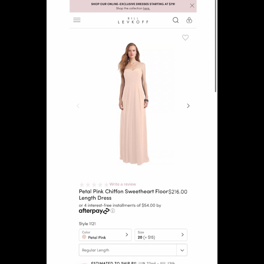 Bill Levkoff Dress Bridesmaid Dress